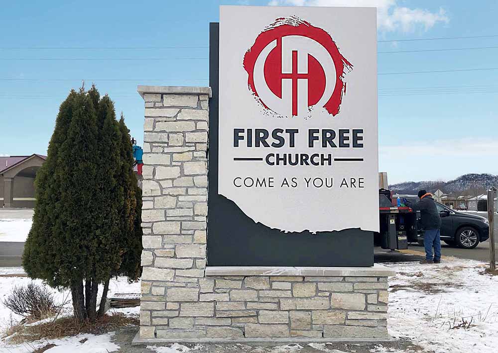 First free church sign project la crosse sign group